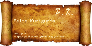 Peits Kunigunda névjegykártya